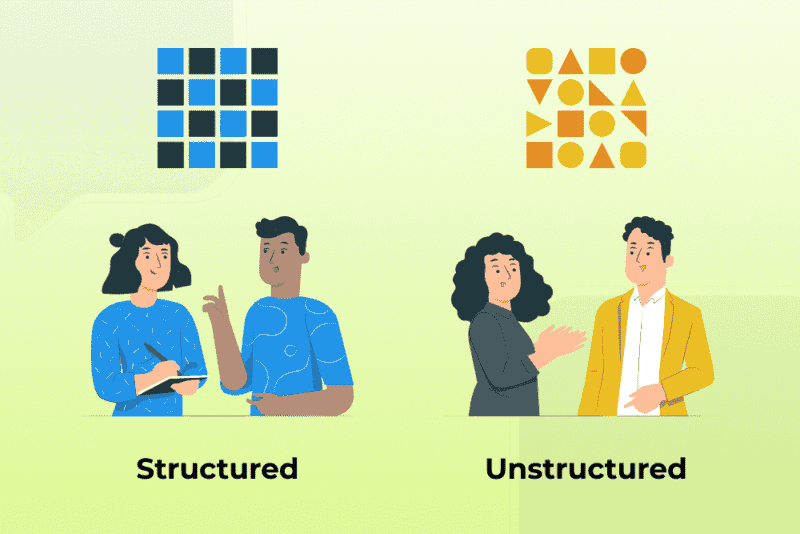 structured and unstructured interviews